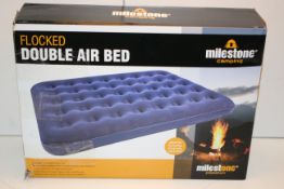 2X BOXED MILESTONE CAMPING FLOCKED DOUBLE AIR BEDS COMBINED RRP £36.00Condition ReportAppraisal