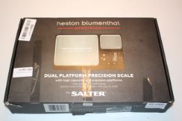 BOXED HESTON BLUMENTHAL DUAL PLATFORM PRECISION SCALE BY SALTER RRP £44.99Condition