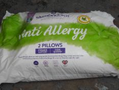 BAGGED SLUMBERDOWN ANTI ALLERGY 2 PILLOWS RRP £18.49Condition ReportAppraisal Available on
