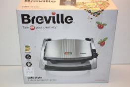 BOXED BREVILLE CAFÉ STYLE 3 SLICE SANDWICH PRESS RRP £39.99Condition ReportAppraisal Available on