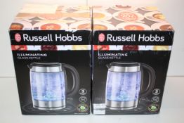 2X BOXED RUSSELL HOBBS ILLUMINATING GLASS KETTLES COMBINED RRP £79.98Condition ReportAppraisal