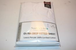 BAGGED NOAHS LINEN EXTRA DEEP FITTED SHEET LUXURY PERCALE 100% COTTON 200 THREAD COUNT Condition