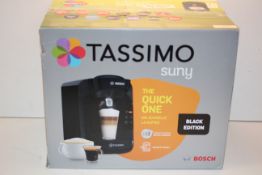 BOXED BOSCH TASSIMO SUNY BLACK EDITION POD COFFEE MACHINE RRP £54.99Condition ReportAppraisal