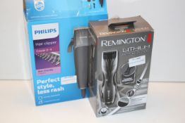 2X BOXED ASSORTED ITEMS TO INCLUDE REMINGTON LITHIUM BEARD BARBA & PHILIPS HAIR CLIPPER COMBINED RRP