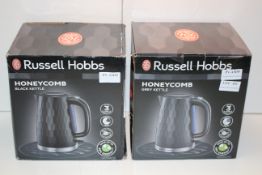 2X BOXED RUSSELL HOBBS HONEYCOMB GREY KETTLES COMBINED RRP £60.00Condition ReportAppraisal Available