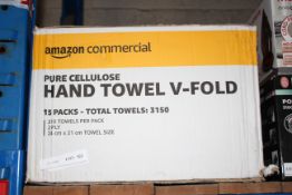 BOXED AMAZON COMMERCIAL PURE CELLULOSE HAND TOWEL V-FOLD Condition ReportAppraisal Available on