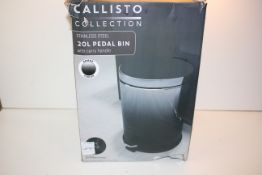 BOXED CALLISTO COLLECTION STAINLESS STEEL 20L PEDAL BIN WITH CARRY HANDLECondition ReportAppraisal