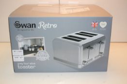 BOXED SWAN RETRO GREY FOUR SLICE TOASTER RRP £29.99Condition ReportAppraisal Available on Request-