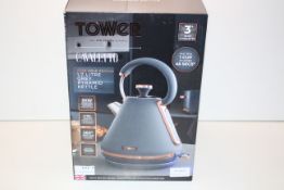 BOXED TOWER CAVALETTO ROSE GOLD EDITION 1.7 LITRE GREY PYRAMID KETTLE RRP £39.99Condition