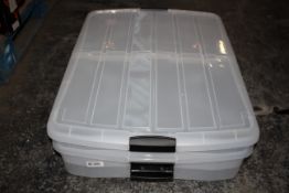 2X UNBOXED PLASTIC STORAGE TUBS WITH LIDS Condition ReportAppraisal Available on Request- All