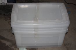 3X UNBOXED PLASTIC STORAGE BOXES WITH LIDS (IMAGE DEPICTS STOCK)Condition ReportAppraisal