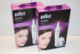 2X BOXED BRAUN FACESPA WORLD'S 1ST MINI EPILATOR + CLEANSING BRUSH MODEL: FACE810 COMBINED RRP £80.