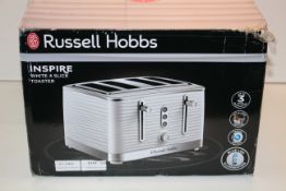 BOXED RUSSELL HOBBS INSPIRE WHITE 4 SLICE TOASTER RRP £34.99Condition ReportAppraisal Available on