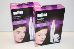 2X BOXED BRAUN FACESPA WORLD'S 1ST MINI EPILATOR + CLEANSING BRUSH MODEL: FACE810 COMBINED RRP £80.