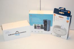 3X BOXED ASSORTED ITEMS TO INCLUDE CTRONICS SMART WIFI VIDEO DOORBELL COMBINED RRP £210.