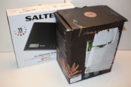 2X BOXED ITEMS TO INCLUDE COLE & MASON CUT HERB KEEPER & SALTER ARC ELECTRONIC SCALECondition
