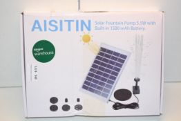 BOXED AISITIN SOLAR FOUNTAIN PUMP 5.5W WITH BUILT-IN 1500 MAH BATTERY Condition ReportAppraisal