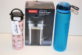 3X ASSORTED ITEMS TO INCLUDE BODUM LARGE FRENCH PRESS & OTHER (IMAGE DEPICTS STOCK)Condition