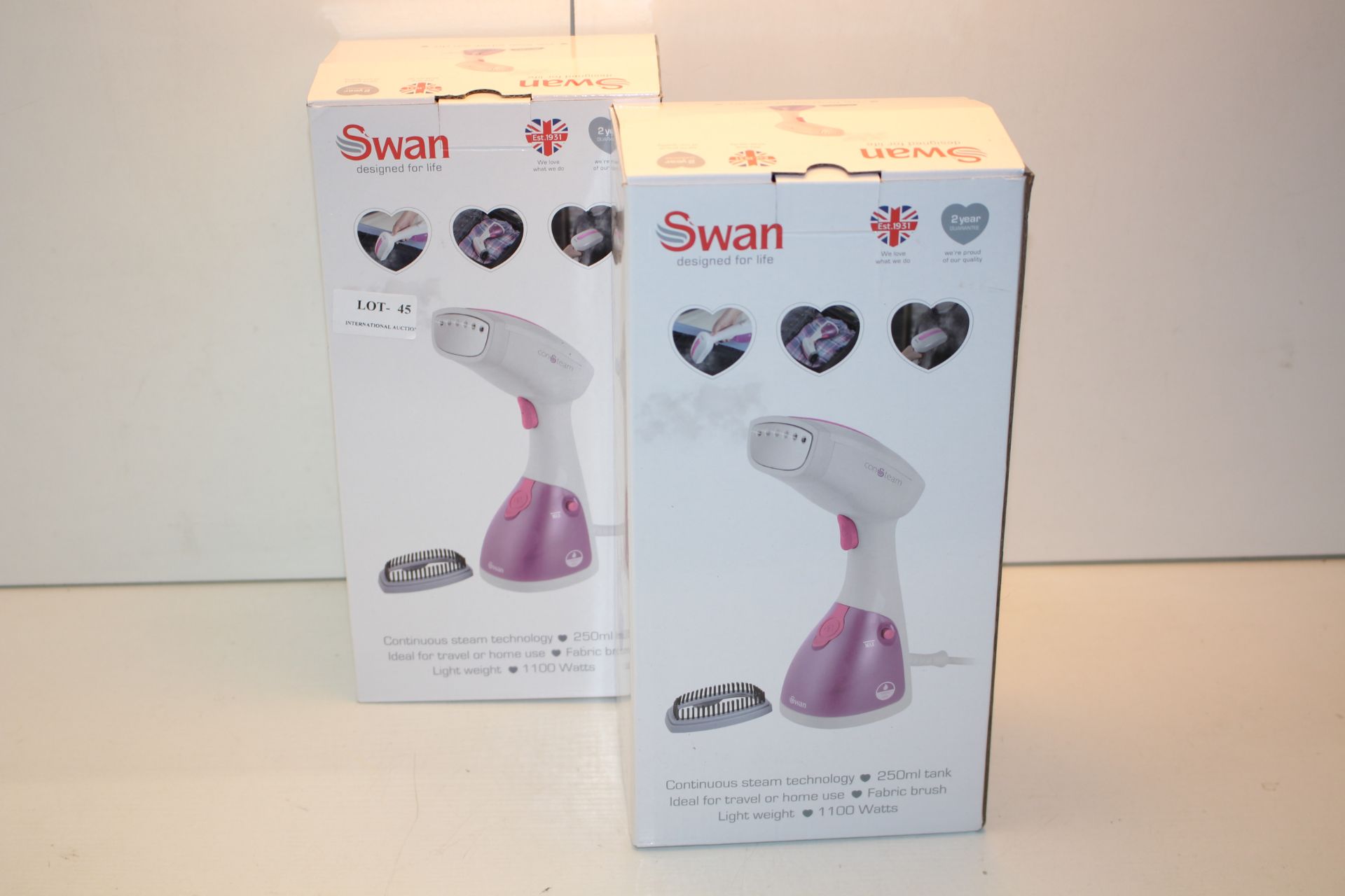 2X BOXED SWAN CON-STEAM GARMENT STEAMERS COMBINED RRP £60.00Condition ReportAppraisal Available on
