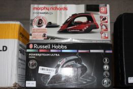 2X BOXED ASSORTED STEAM IRONS BY MORPHY RICHARDS & RUSSELL HOBBS (IMAGE DEPICTS STOCK)Condition