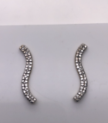 9ct Yellow Gold Diamond Swirl Earrings