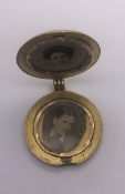 Antique Gold Locket with Old Portrait Photos 7.4g