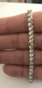 18 carat White Gold Flat Kerb Line Bracelet set with 5 carats of White Round Diamonds