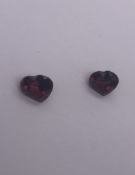 Matching Pair of Heart cut Garnets 0.6 carat each