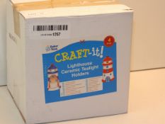 BOXED CRAFT-IT! LIGHTHOUSE CERAMIC TEALIGHT HOLDERSCondition ReportAppraisal Available on Request-