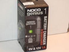 BOXED NOCO GENIUS 1 BATTERY CHARGER & MAINTAINER 6V & 12V 1A RRP £33.95Condition ReportAppraisal