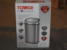 BOXED TOWER 58 LITRE AUTOMATIC SENSOR BIN RRP £49.99Condition ReportAppraisal Available on