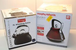 2X BOXED ASSORTED KETTLES BY PRESTIGE & MORPHY RICHARDS (IMAGE DEPICTS STOCK)Condition
