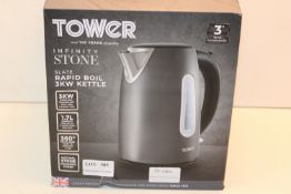 BOXED TOWER INFINITY STONE SLATE RAPID BOIL 3KW KETTLE RRP £24.99Condition ReportAppraisal Available