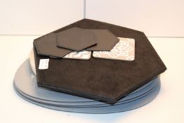 3X UNBOXED SETS COASTERS & PLACE MATTS (IMAGE DEPICTS STOCK)Condition ReportAppraisal Available on