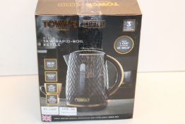 BOXED TOWER BLACK 3KW RAPID-BOIL KETTLE RRP £27.99Condition ReportAppraisal Available on Request-