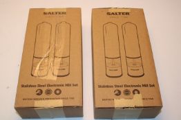 2X BOXED SALTER STAINLESS STEEL ELECTRONIC MILL SETS RRP £29.99 EACHCondition ReportAppraisal