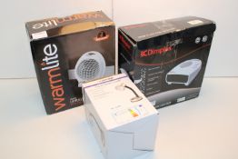 3X BOXED ASSORTED ITEMS TO INCLUDE WARMLITE 3KW FLAT FAN HEATERS & OTHER (IMAGE DEPICTS STOCK)