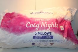 BAGGED SLUMBERDOWN COSY NIGHTS 2 PILLOWS MEDIUM SUPPORT RRP £19.99Condition ReportAppraisal