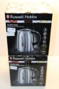 2X BOXED RUSSELL HOBBS QUIET BOIL STAINLESS STEEL KETTLES RRP £34.99 EACHCondition ReportAppraisal