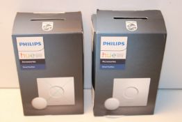 2X BOXED PHILIPS HUE PERSONAL WIRELESS LIGHTING ACCESSORIES SMART BUTTONS COMBINED RRP £32.