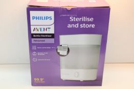 BOXED PHILIPS STERILISE AND STORE BOTTLE STERILISER ADVANCED RRP £59.99Condition ReportAppraisal