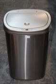 UNBOXED BRUSHED SILVER FINISH WASTE BIN LARGECondition ReportAppraisal Available on Request- All