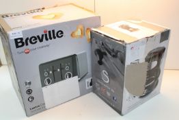 2X ASSORTED BOXED ITEMS TO INCLUDE BREVILLE LUSTRA 4 SLICE TOASTER & SWAN COFFEE FILTER MAKER