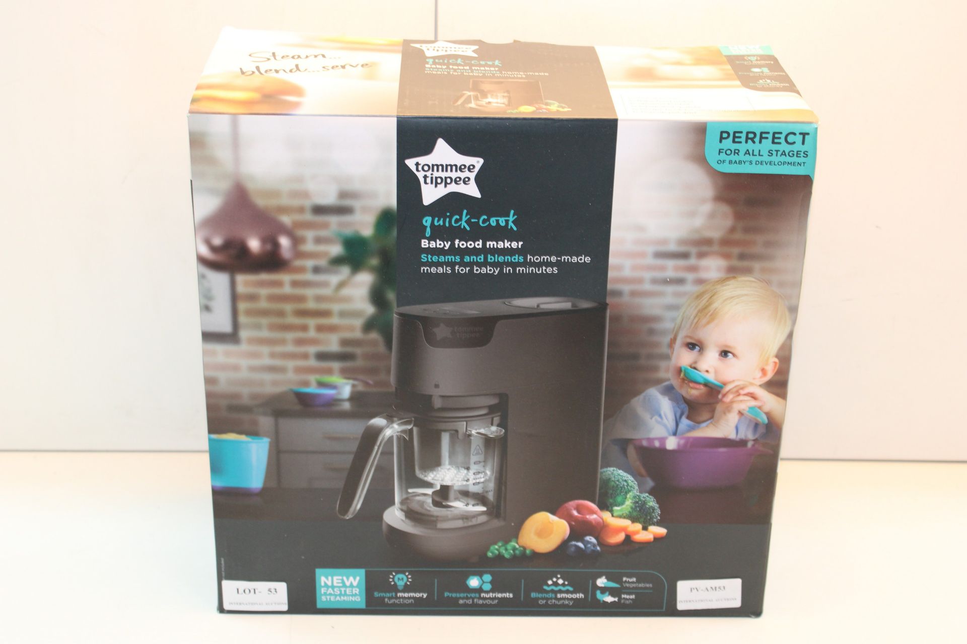 BOXED TOMMEE TIPPEE QUICK-COOK BABY FOOD MAKER RRP £109.99Condition ReportAppraisal Available on