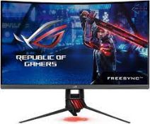 BOXED ASUS REPUBLIC OF GAMERS ROG STRIX, CURVED GAMING MONITOR, MODEL- XG32V, RRP-£595.00Condition