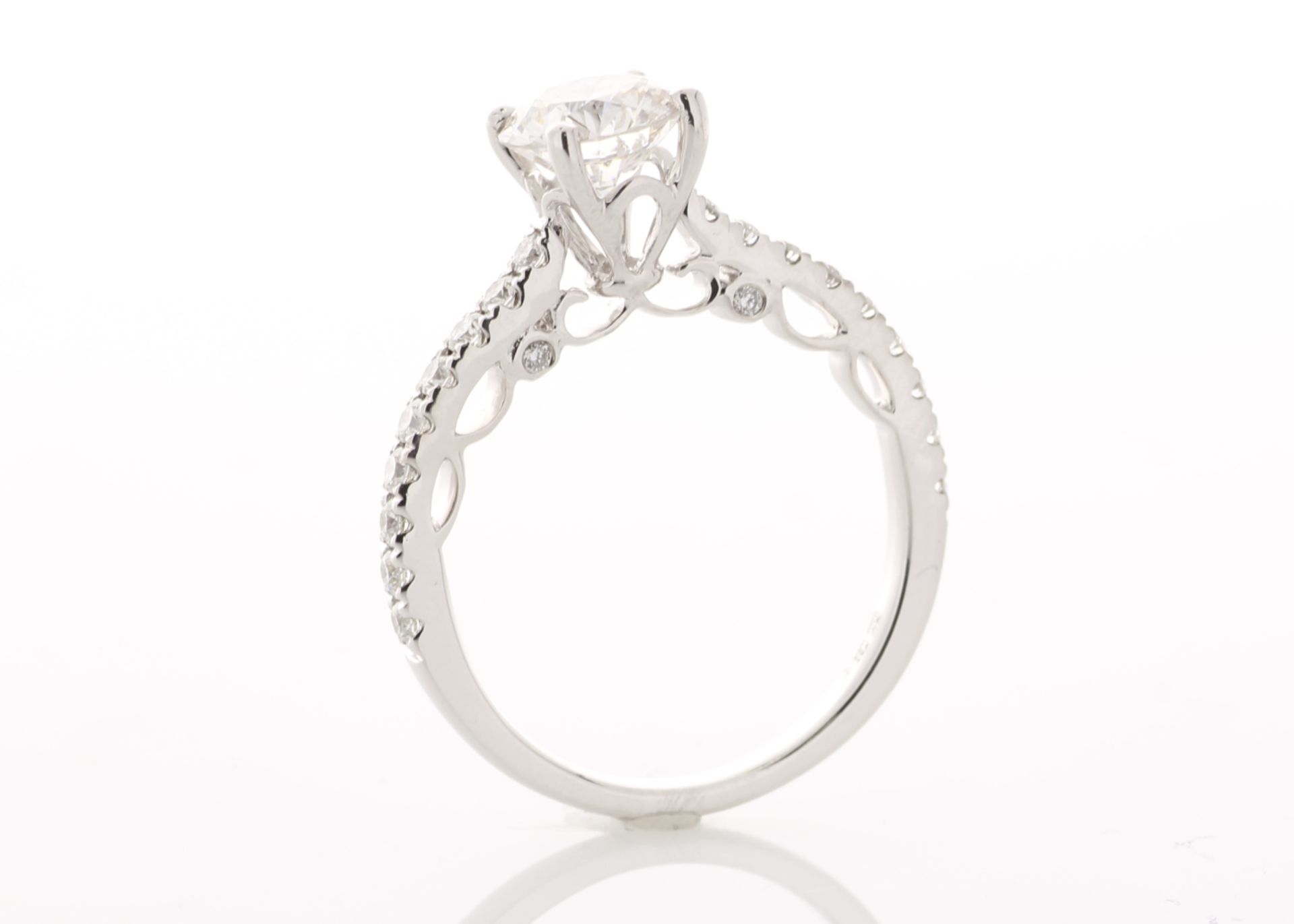 18ct White Gold Single Stone Prong Set With Stone Set Shoulders Diamond Ring (1.13) 1.46 Carats - - Image 5 of 6