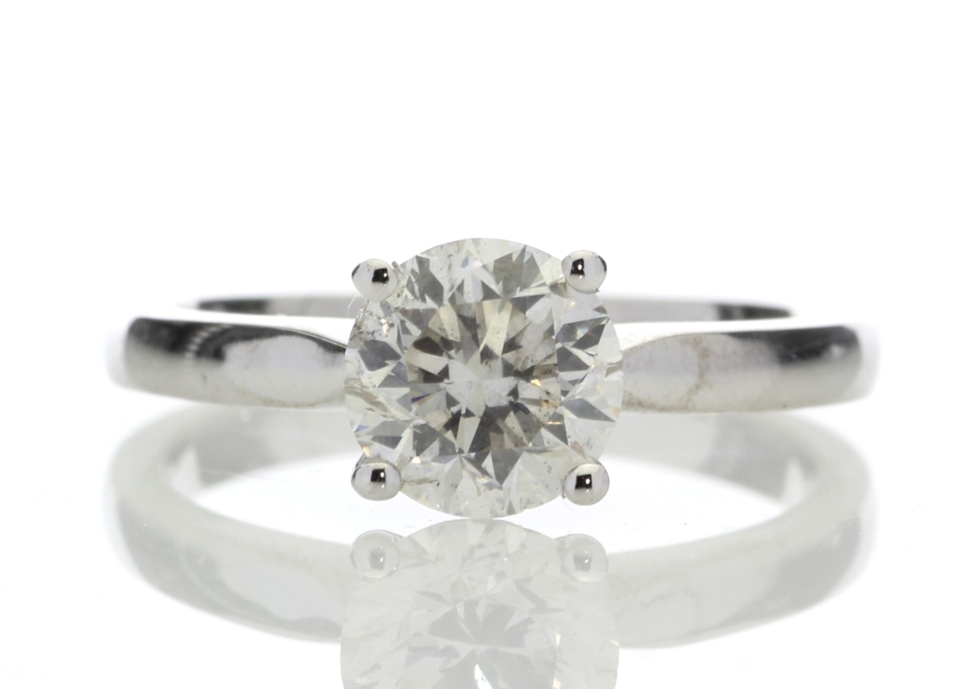 18ct White Gold Single Stone Claw Set Diamond Ring 1.24 Carats - Valued by GIE £28,115.00 - A