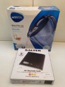 X 2 BOCED ITEMS TO INCLUDE SALTER SCALE & BRITA WATER FILER RRP £45.999Condition ReportAppraisal