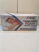 BOXED ELVIROS CONTOUR MEMORY FOAM CERVICAL PILLOW RRP £29.99Condition ReportAppraisal Available on