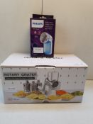 X 2 ITEMS TO INCLUDE PHILIPS FABRIC SHAVER & ROTARY GRATER RRP £45.99 Condition ReportAppraisal